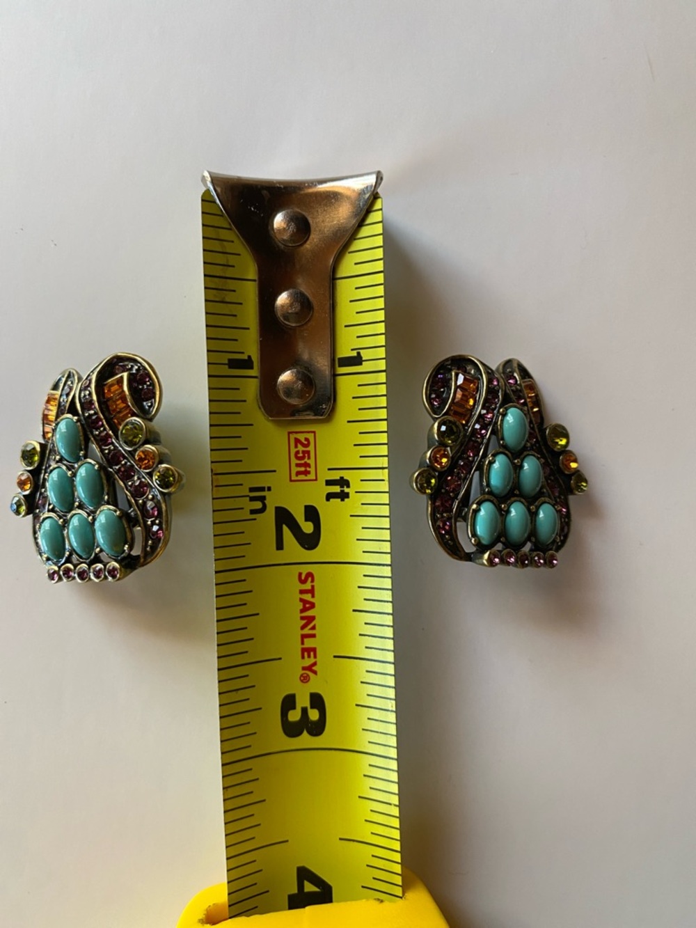 Heidi Daus Turquoise and Purple Multi-Colour Clip Earrings - Picture 5 of 17